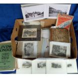 Ephemera, a quantity of mixed items 1800's onwards inc. a large scrapbook late 1800's with laid down