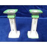 Collectables, Royal Doulton pelican form "Albany" pattern candlesticks, 6.5" high (x2). Not a