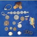 Collectables, a mixed selection inc. Italian coin bracelet, various medals & medallions, SS