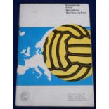 Football programme, European Cup Final 1961, Barcelona v Benfica played in Bern, (light water