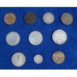 Coins, a selection of 10 coins, Canada 1 cent pieces, 1905 & 1913 (latter with original lustre),