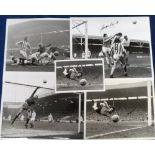 Football autographs, Gordon Banks, 4, b&w, match action press photo's one bearing ink signature