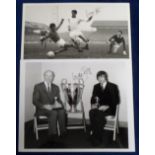 Football autographs, George Best, Manchester Utd & Northern Ireland, 2 b&w photographs both