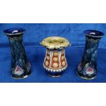 Collectables, a pair of Royal Doulton stoneware Art Nouveau vases No. 536 / 6032, 14cm high with