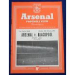 Football programme, Arsenal v Blackpool, FA Charity Shield 12 Nov 1953 (staples rusted but o/w