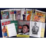 Boxing, a collection of 20+ items, magazines and programmes, 1950s onwards, inc. 'The Ring' magazine