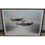 Autographs, RAF print 'Memorial Flight' by Robert Taylor signed in pencil by Johnnie Johnson, CB,