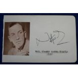 Autograph, Film/Theatre, Noel Coward, signed autographed album page with laid down magazine