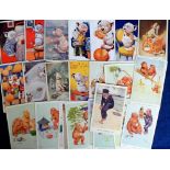 Postcards, Bonzo, a collection of 12 cards by Studdy, sold with 21 Lawson Wood 'Gran-Pop' cards (