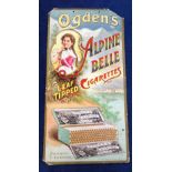 Tobacco issue, Ogden's, shop display advert card for 'Ogden's Alpine Belle Leaf Tipped Cigarettes,