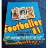 Trade cards, Football, Topp's, Footballer '81, unopened counter display box containing 48 packets (