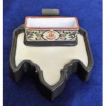 Tobacco issue, Turmac, a porcelain cigarette holder/ashtray with built-in match box compartment,