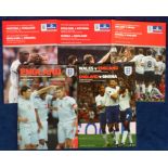 Football, England full international itinerary booklets, a collection of 5 Player's & Official