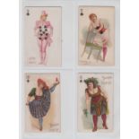 Cigarette cards, USA, Moore & Calvi, Beauties, Playing card inset, 12 cards, different series (