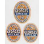 Beer labels, The Bristol Brewery Georges & Co Ltd, Bitter Ale, 3 different size v.o's, 107mm, & 85mm