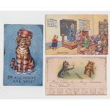 Postcards, a collection of 70+ cards of animals, mostly artist illustrated cards of cats, dogs,