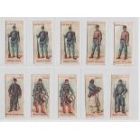 Cigarette cards, Cope's, Uniforms (square medallion back, narrow), 10 different cards plus 6