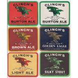 Beer labels, Clinch & Co, Eagle Brewery, 6 different horizontal rectangular Eagle labels with