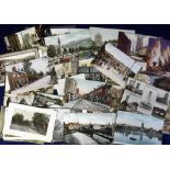 Postcards, Derbyshire, a collection of 40+ cards mostly printed inc. street scenes, views, buildings