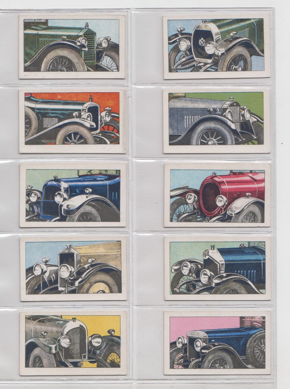 Cigarette Cards, Phillips, Motor Cars at a Glance (set of 50 cards) (mostly gd)