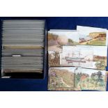 Postcards, A R Quinton, a collection of approx. 275 artist-drawn topographical cards, all with
