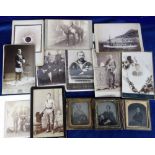 Photographs, an interesting collection of cabinet cards, approx. 50 in total, including Military, (