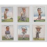 Cigarette cards, Churchman's, Prominent Golfers, 'L' size (set, 12 cards) inc. Bobby Jones &