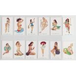Cigarette cards, Allman & Co, Pin Up Girls, two sets, unnumbered 'For Men Only' (12 cards) &