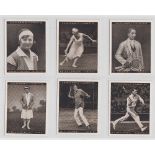 Cigarette cards, Churchman's, Lawn Tennis, 'L' size (set, 12 cards) (vg)