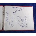 Football Autograph's, a 1950's Autograph album containing a selection of football signatures inc.