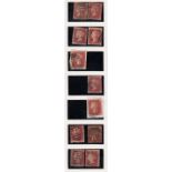 Stamps, GB, rare QV 1d Red imperf plate 12 SG10 break flaw to top right star, other imperfs (2)