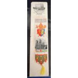 Ephemera, silk bookmark, Welch & Lenton, woven silk bookmark on original illustrated backing,