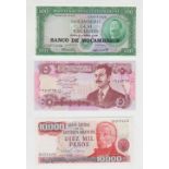 Banknotes, a collection of 60+ banknotes, mostly uncirculated, and mainly 1960's onwards, various