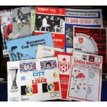 Football programmes, a collection of approx. 150 European match programmes, many involving British