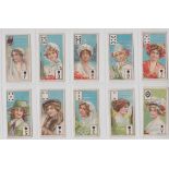 Cigarette cards, Wills, (Scissors), Beauties (p/c inset - lattice back) (set, 52 cards) (fair/gd)