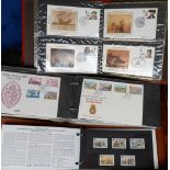 Stamps and Covers etc, album containing a collection of 80+ Benham silk covers all early 1980s. Sold