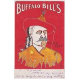 Postcard, advert card for Buffalo Bills Wild West Show (Colonel WF Cody), undivided back, postally