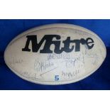 Sport, Rugby league, Sale FC, Mitre ball, signed by 23 members of 1995-96 squad winners of the 1st