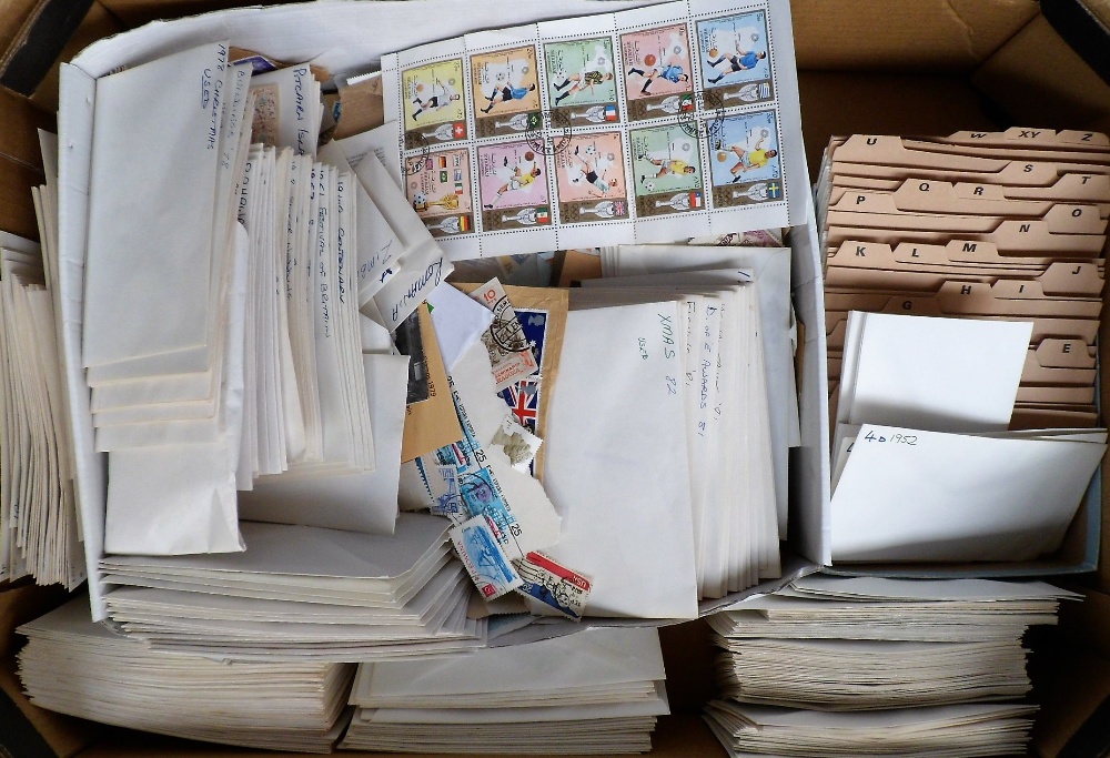 Stamps, a vast accumulation of GB and World stamps, mainly sorted in paper envelopes, plus others