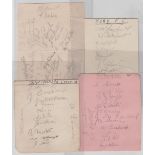 Football Autographs, four separate album pages, three from season 1934/35 Bury (11) inc.