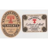 Beer labels, J & R Tennent Ltd, Wellpark Brewery, Glasgow, Nourishing Stout, v.o, 91mm high and
