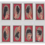 Cigarette cards, Ardath, Hand Shadows, (16/55) nos 1, 2, 4, 17, 18, 19, 23, 26, 27, 28, 30, 31,