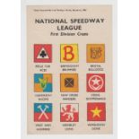 Trade issue, The Boys World, National Speedway League Crests, paper issues for First Division (sl