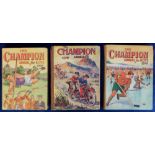 Annuals, 'The Champion Annual for Boys' three editions for 1928, 1952 & 1955 (mixed condition fair