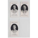 Cigarette cards, Taddy, Prominent Footballers (with footnote) Sheffield Wednesday, 3 cards, T