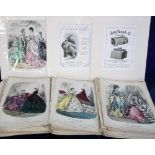 Ephemera, a large collection of Victorian fashion plates, b/w and hand coloured, mainly loose but