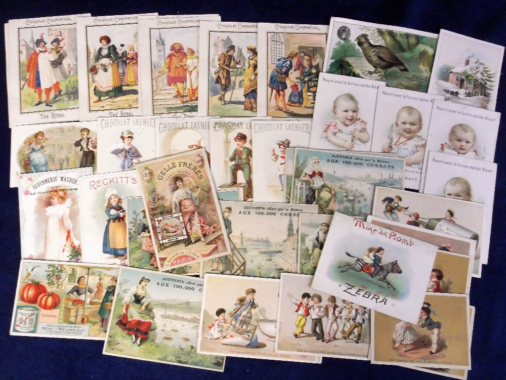 Trade cards, France, a collection of approx. 40, non insert advertising cards, late 19th century/