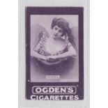 Cigarette card, Ogden's, Actresses, Tabs type,'Nebia', front in purple plain back, unrecorded? (back