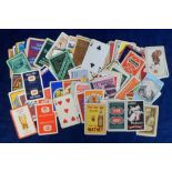 Playing cards, a collection of 100+ advertising playing cards, all with different brand backs inc.