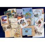 Ephemera, greetings cards, collection of 50+ greetings cards 1930s - 1950s, inc. Christmas, New